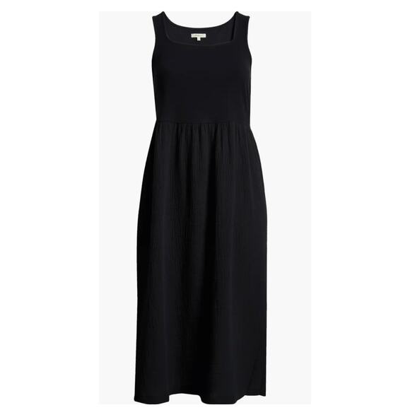 Madewell Dresses & Skirts - Madewell Black Tank Midi Dress XS Cotton Knit Casual Minimalist Basic